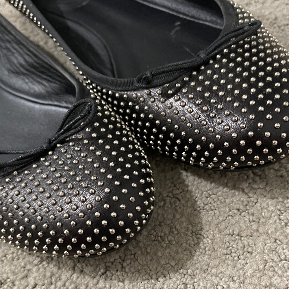 Saint Laurent YSL Studded Black women’s Ballet Flats size 41 us 10 used - Picture 3 of 9